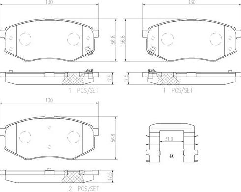 Brembo P30055N - Kit pastiglie freno, Freno a disco autozon.pro