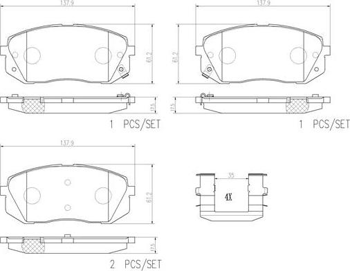 Brembo P30056N - Kit pastiglie freno, Freno a disco autozon.pro