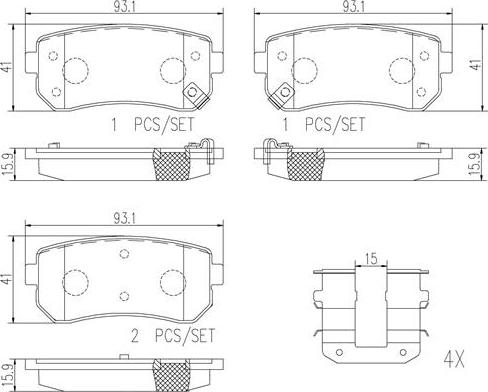 Brembo P30051N - Kit pastiglie freno, Freno a disco autozon.pro