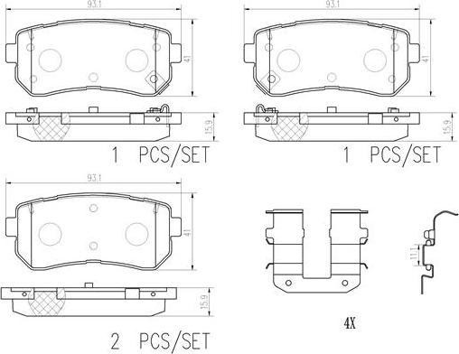 Brembo P30068N - Kit pastiglie freno, Freno a disco autozon.pro