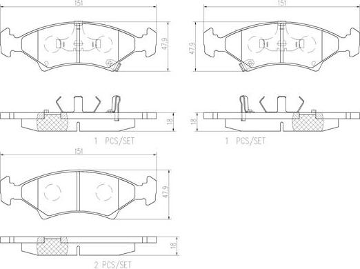 Brembo P30009N - Kit pastiglie freno, Freno a disco autozon.pro