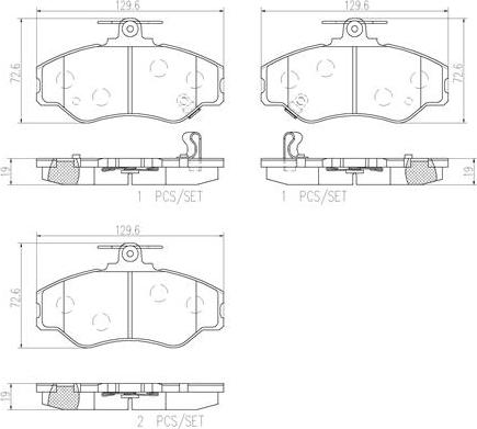 Brembo P30005N - Kit pastiglie freno, Freno a disco autozon.pro