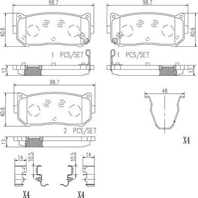 Brembo P30008N - Kit pastiglie freno, Freno a disco autozon.pro