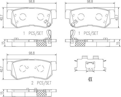 Brembo P30014N - Kit pastiglie freno, Freno a disco autozon.pro