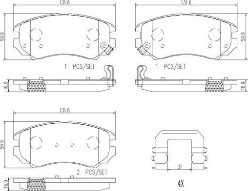 Brembo P30018N - Kit pastiglie freno, Freno a disco autozon.pro