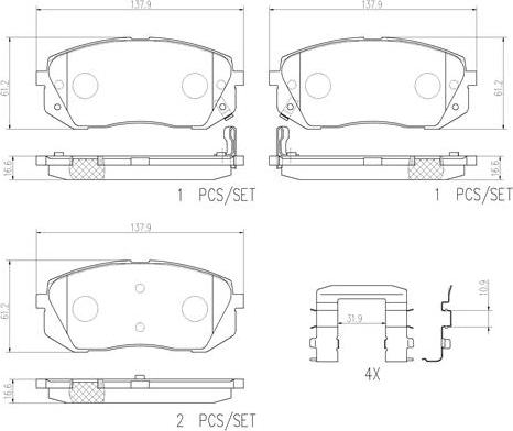 Brembo P30039N - Kit pastiglie freno, Freno a disco autozon.pro