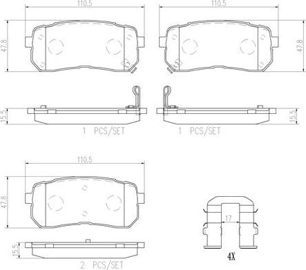 Brembo P30035N - Kit pastiglie freno, Freno a disco autozon.pro