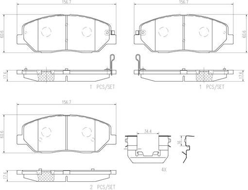 Brembo P30036N - Kit pastiglie freno, Freno a disco autozon.pro