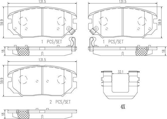 Brembo P30038N - Kit pastiglie freno, Freno a disco autozon.pro