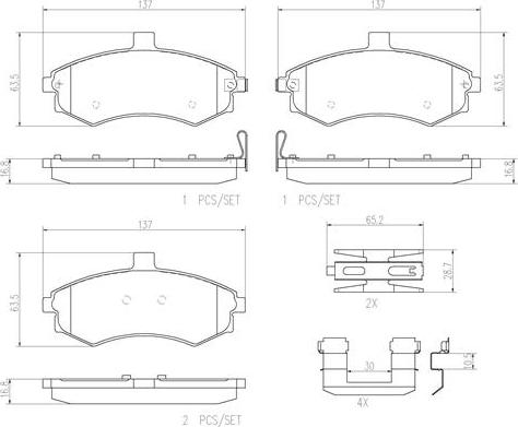 Brembo P30020N - Kit pastiglie freno, Freno a disco autozon.pro