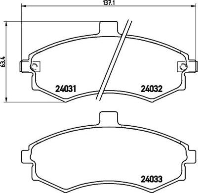 Brembo P 30 020 - Kit pastiglie freno, Freno a disco autozon.pro