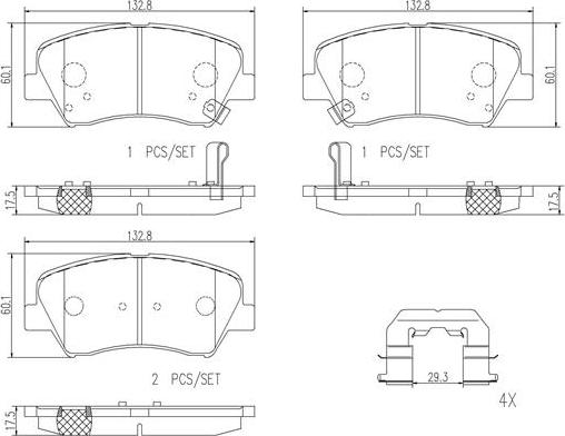 Brembo P30073N - Kit pastiglie freno, Freno a disco autozon.pro