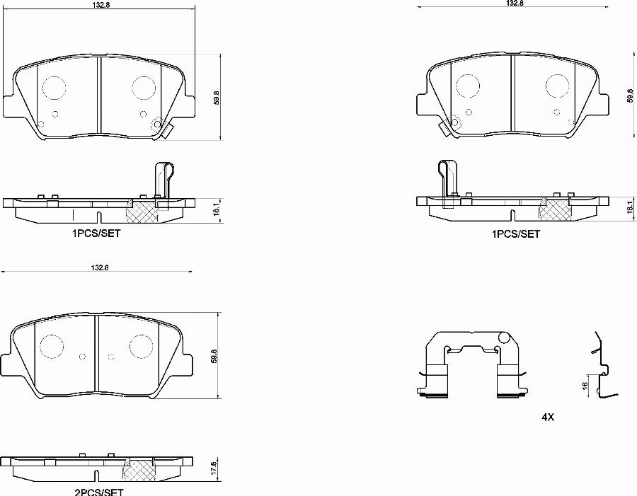 Brembo P 30 159 - Kit pastiglie freno, Freno a disco autozon.pro