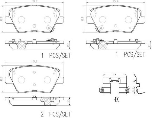 Brembo P30109N - Kit pastiglie freno, Freno a disco autozon.pro