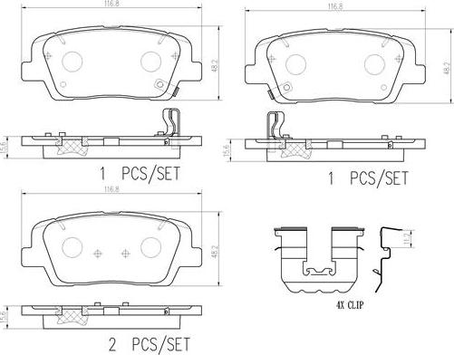 Brembo P30105N - Kit pastiglie freno, Freno a disco autozon.pro