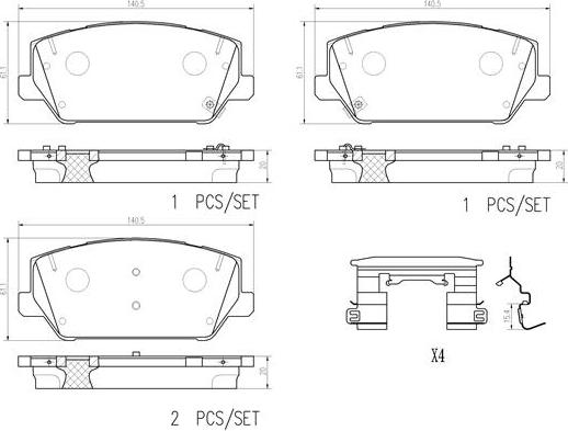 Brembo P30102N - Kit pastiglie freno, Freno a disco autozon.pro