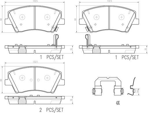 Brembo P30107N - Kit pastiglie freno, Freno a disco autozon.pro