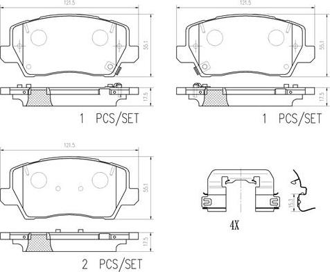 Brembo P30114N - Kit pastiglie freno, Freno a disco autozon.pro