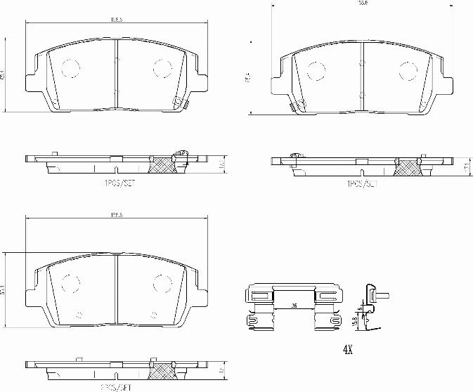 Brembo P30116N - Kit pastiglie freno, Freno a disco autozon.pro