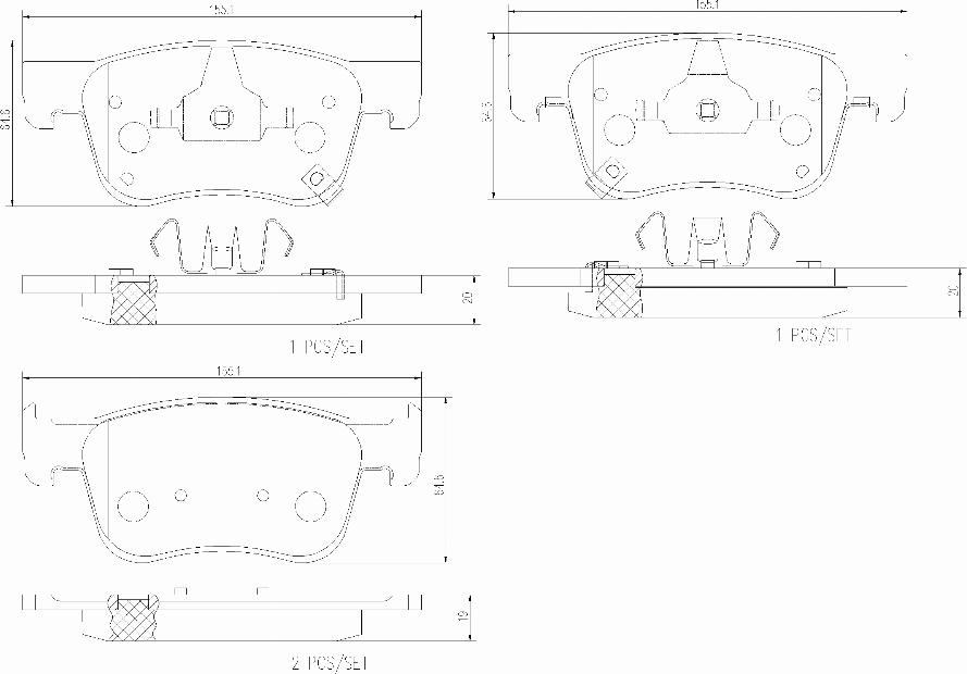 Brembo P 33 002 - Kit pastiglie freno, Freno a disco autozon.pro