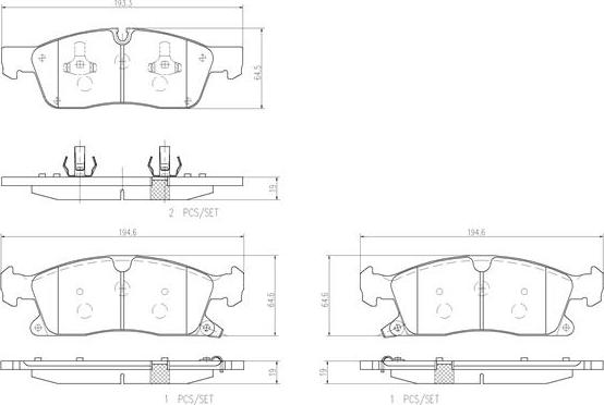 Brembo P37017N - Kit pastiglie freno, Freno a disco autozon.pro