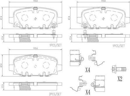 Brembo P37024N - Kit pastiglie freno, Freno a disco autozon.pro