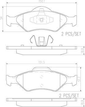 Brembo P24054N - Kit pastiglie freno, Freno a disco autozon.pro