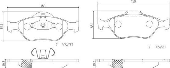 Brembo P24055N - Kit pastiglie freno, Freno a disco autozon.pro