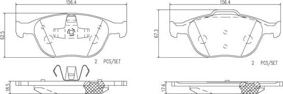 Brembo P24058N - Kit pastiglie freno, Freno a disco autozon.pro