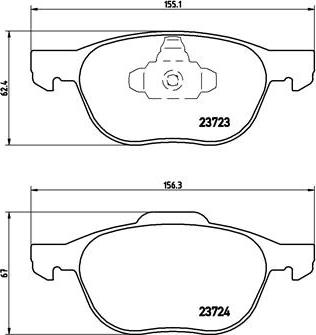 Brembo P 24 061 - Kit pastiglie freno, Freno a disco autozon.pro