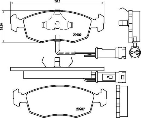 Brembo P 24 007 - Kit pastiglie freno, Freno a disco autozon.pro