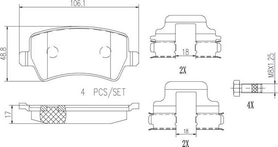 Brembo P24078N - Kit pastiglie freno, Freno a disco autozon.pro