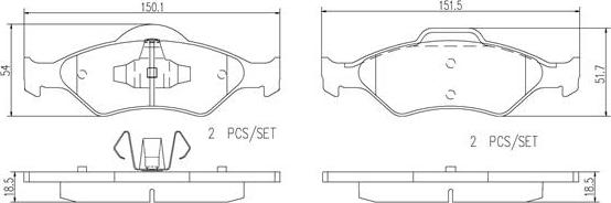 Brembo P24156N - Kit pastiglie freno, Freno a disco autozon.pro