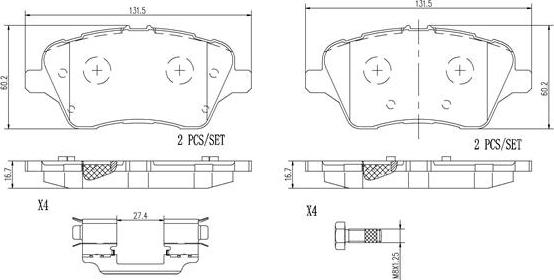 Brembo P24151N - Kit pastiglie freno, Freno a disco autozon.pro