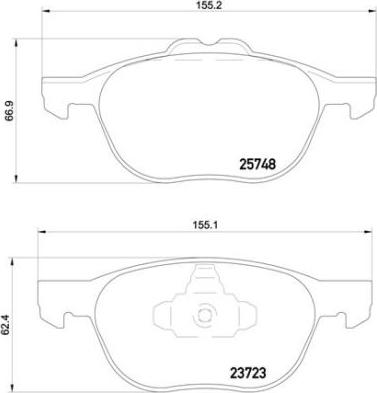 Brembo P 24 158 - Kit pastiglie freno, Freno a disco autozon.pro