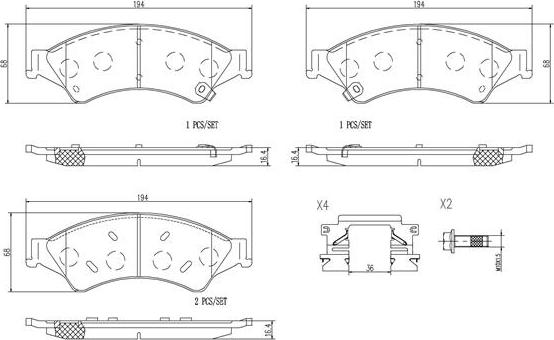 Brembo P24153N - Kit pastiglie freno, Freno a disco autozon.pro