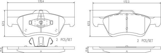 Brembo P24116N - Kit pastiglie freno, Freno a disco autozon.pro