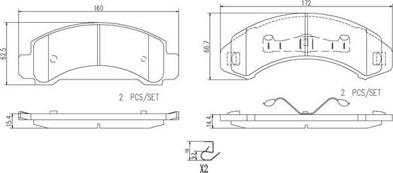 Brembo P24134N - Kit pastiglie freno, Freno a disco autozon.pro