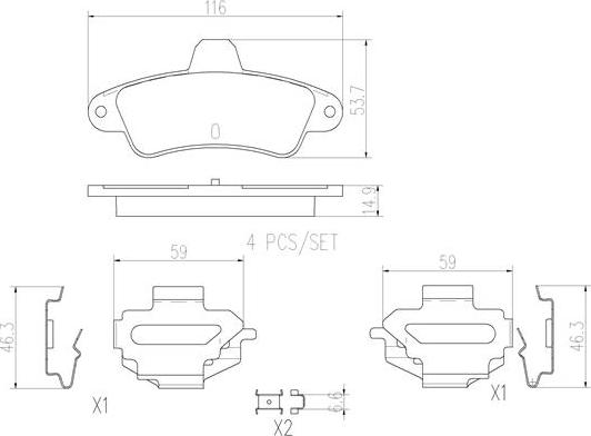 Brembo P24125N - Kit pastiglie freno, Freno a disco autozon.pro