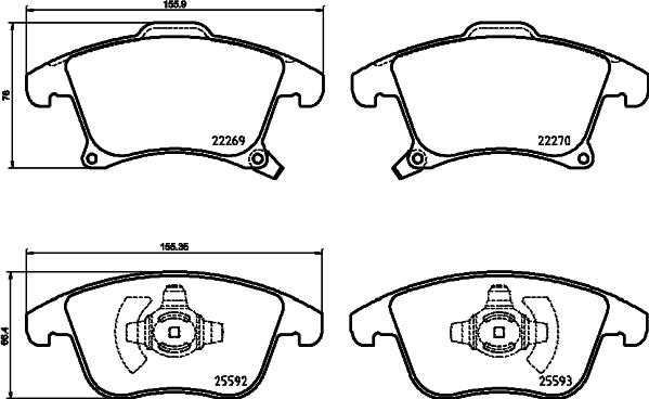 Brembo P 24 173 - Kit pastiglie freno, Freno a disco autozon.pro