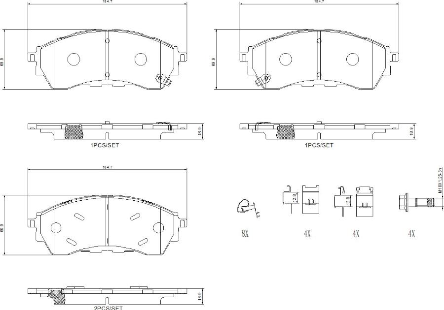 Brembo P24225N - Kit pastiglie freno, Freno a disco autozon.pro