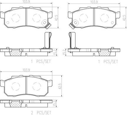 Brembo P 28 092 - Kit pastiglie freno, Freno a disco autozon.pro