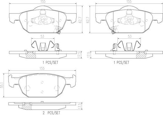 Brembo P28044N - Kit pastiglie freno, Freno a disco autozon.pro