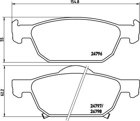 Brembo P 28 044 - Kit pastiglie freno, Freno a disco autozon.pro