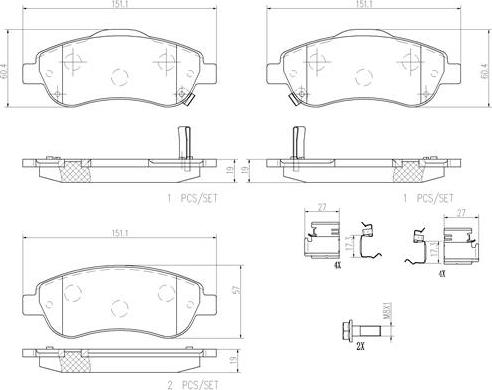 Brembo P28045N - Kit pastiglie freno, Freno a disco autozon.pro