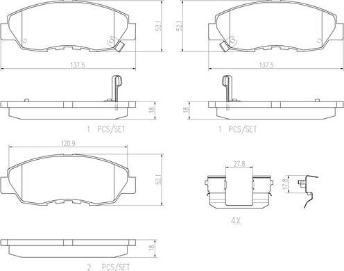 Brembo P28042N - Kit pastiglie freno, Freno a disco autozon.pro