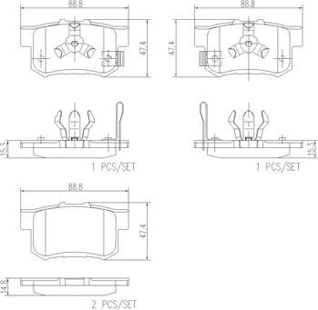 Brembo P28061N - Kit pastiglie freno, Freno a disco autozon.pro