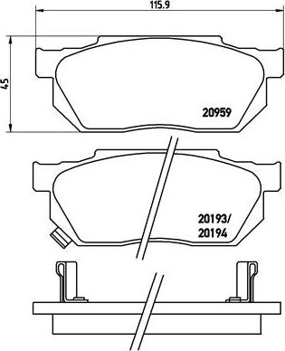 Brembo P 28 008 - Kit pastiglie freno, Freno a disco autozon.pro