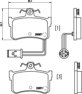 Brembo P 28 015 - Kit pastiglie freno, Freno a disco autozon.pro