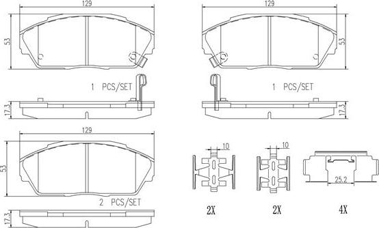 Brembo P28013N - Kit pastiglie freno, Freno a disco autozon.pro